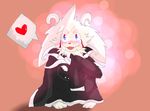  &lt;3 2016 anthro asriel_dreemurr black_fur caprine clothed clothing cub cute fluffy fur goat heathecliff kemono male mammal simple_background smile solo standing undertale video_games white_fur young 