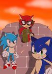  2017 anthro big_head black_nose canine clothing crying custom_character_(sonic_forces) eyewear fur glasses gloves hedgehog male mammal sharp_teeth simple_background sonic_(series) sonic_forces sonic_the_hedgehog sonicsky2337 tears teeth toony video_games wolf 