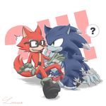  2017 anthro big_head black_nose canine clothing custom_character_(sonic_forces) eyewear fur glasses gloves hedgehog male mammal sharp_teeth simple_background songoku801019 sonic_(series) sonic_forces sonic_the_hedgehog sonic_the_werehog teeth toony werehog wolf 