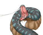  breasts cum digital_media_(artwork) female gnutsen_(artist) multi_breast nipples open_mouth reptile scalie simple_background snake 