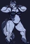  2017 armello bra breasts camel_toe canine catterzi clothing female fur grey_background grey_fur magna_(armello) mammal muscular muscular_female panties simple_background slightly_chubby smile thick_thighs underwear wolf yellow_eyes 