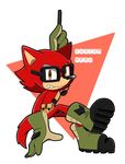  2017 anthro big_head black_nose canine clothing custom_character_(sonic_forces) eyewear fur glasses gloves male mammal sharp_teeth simple_background sonic_(series) sonic_forces sonicsky2337 teeth toony wolf 