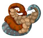  breasts digital_media_(artwork) female gnutsen_(artist) multi_breast nipples reptile scalie simple_background snake 