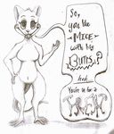  2017 anthro breasts chesche dialogue english_text female fur grin mammal maximus32 mouse nude pencil_(artwork) rodent smile solo speech_bubble standing text traditional_media_(artwork) 