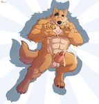  &lt;3 2015 4_toes 5_fingers abs absurd_res almasy anthro balls biceps black_nose blue_eyes canine claws cum cumshot digital_media_(artwork) digitigrade dog ejaculation erection front_view fur hi_res humanoid_penis looking_at_viewer male mammal multicolored_fur muscular muscular_male nude orange_fur orgasm pecs penis smile solo takemoto_arashi tan_fur toe_claws toes two_tone_fur 