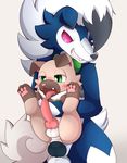  anal anal_penetration animal_genitalia animal_penis balls blush duo erection fangs feral feral_on_feral furkortherockruff hi_res km-15 knot lycanroc male male/male male_penetrating midnight_lycanroc nintendo open_mouth orgasm penetration penis pok&eacute;mon rockruff sex shiny_pok&eacute;mon simple_background size_difference tongue tongue_out video_games 