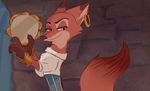  2016 absurd_res anthro canine clothed clothing crossdressing disney ear_piercing esmeralda_(victor_hugo) fox fur green_eyes hi_res holding_musical_instrument instrument judylavernehopps mammal musical_instrument nick_wilde piercing solo tambourine the_hunchback_of_notre_dame zootopia 