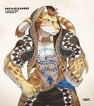  abs anthro belt clothed clothing clouded_leopard collar feline fur likulau looking_at_viewer male mammal muscular muscular_male nekojishi simple_background tattoo 高山茶阿品 