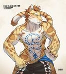  abs anthro belt clothed clothing clouded_leopard collar feline fur likulau looking_at_viewer male mammal muscular muscular_male nekojishi simple_background tattoo 高山茶阿品 