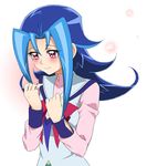  1girl blue_hair chiyo_(no3baki) happy kamishiro_rio long_hair red_eyes smile yu-gi-oh! yuu-gi-ou_zexal 