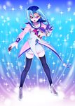  1girl blue_hair chiyo_(no3baki) full_body kamishiro_rio long_hair looking_at_viewer red_eyes yu-gi-oh! yuu-gi-ou_zexal 