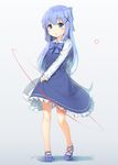  :o bangs blue_bow blue_dress blue_eyes blue_footwear blue_neckwear blush bow bowtie breasts coffeiz_p collared_dress cross-laced_footwear dress eyebrows_visible_through_hair frilled_dress frills full_body gochuumon_wa_usagi_desu_ka? gradient gradient_background hair_bow hair_ornament hairclip half_updo heart highres kafuu_chino light_blue_hair loafers long_hair long_sleeves looking_at_viewer no_legwear open_mouth shadow shirt shoes sidelocks skirt_hold small_breasts solo standing two-tone_background undershirt white_shirt wing_collar x_hair_ornament 