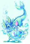  blue_eyes bottle bubble chain gen_1_pokemon ibui_matsumoto no_humans pokemon pokemon_(creature) solo star vaporeon 