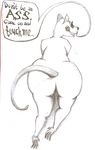  2017 all_fours anthro butt chesche dialogue english_text female fur grin mammal maximus32 mouse nude pencil_(artwork) pussy rodent smile solo speech_bubble text traditional_media_(artwork) 