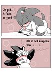  ! ... 5_fingers blush clothed clothing comic didichann duo english_text erection eyes_closed fellatio gloves hedgehog humanoid_penis male male/male mammal oral penis sex shadow_the_hedgehog sonic_(series) sonic_the_hedgehog sweat text 