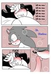  ... 5_fingers blush clothed clothing comic dialogue didichann duo embarrassed english_text erection eyes_closed gloves hedgehog humanoid_penis male male/male mammal penis shadow_the_hedgehog sonic_(series) sonic_the_hedgehog text tongue tongue_out 