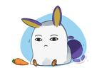  :&lt; absurdres animal_ears bunny_ears bunny_tail carrot commentary fate/grand_order fate_(series) highres kion-kun nitocris_(fate/grand_order) nitocris_(swimsuit_assassin)_(fate) simple_background sitting solo tail 