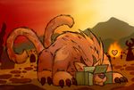  &lt;3 box captainzepto cat cute demon feline fire hell horn mammal monster mountain solo sun 