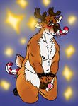  2016 4_fingers anal anal_penetration anthro antlers balls belly belly_tuft biped black_nipples blue_background blush bound brown_balls brown_fur brown_horn brown_nose brown_penis brown_tail candy candy_cane cervine cheek_bulge chest_tuft countershade_tail countershade_torso countershading digital_drawing_(artwork) digital_media_(artwork) dildo dildo_in_ass dripping fluffy fluffy_tail food food_insertion food_play front_view full-length_portrait fur half-closed_eyes half-erect hands_tied head_tuft hi_res hooves horn humanoid_hands improvised_dildo improvised_sex_toy inner_ear_fluff kneeling looking_pleasured male mammal multicolored_fur musclegut navel neck_tuft nipples nude overweight overweight_male penetration penis portrait precum reindeer sex_toy simple_background slimeymonsterguts solo sparkling tuft two_tone_fur two_tone_tail white_countershading white_fur white_tail 
