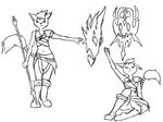  anthro cat clothed clothing elwysprigg fantasy feline female fur hair magic magic_user mammal melee_weapon polearm sitting spear summoning warrior weapon 