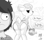  2017 alfa995 animal_crossing animated anthro bent_over big_ears blush bush_(disambiguation) butt cervine clothing deer diana_(animal_crossing) dress dripping duo english_text eyelashes female flower grass hair holding_object human innuendo looking_back loop male mammal monochrome nintendo outside panties plant presenting presenting_hindquarters rear_view river shaking shaking_butt shirt short_dress smile speech_bubble standing sweat teasing text trembling underwear video_games villager_(animal_crossing) water watering_can 