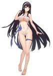  absurdres ass_visible_through_thighs bare_legs barefoot black_hair breasts casual_one-piece_swimsuit cleavage closed_mouth fingernails full_body gallant99770 girls_frontline groin hairband highleg highleg_swimsuit highres long_hair long_sleeves looking_at_viewer medium_breasts navel one-piece_swimsuit open_clothes open_shirt qbz-95_(girls_frontline) shirt skindentation sleeves_pushed_up slingshot_swimsuit smile solo standing straight_hair swimsuit thigh_gap thigh_strap transparent_background very_long_hair white_hairband white_shirt yellow_eyes 
