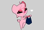  &lt;3 blush clothing curled_tail eyes_closed gaturo hooves mammal mina_(gaturo) nude pig pink_skin porcine simple_background smile solo 