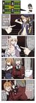  &gt;_&lt; 4koma anger_vein blush braid breasts cleavage comic dp28_(girls_frontline) eyewear_on_head girls_frontline gun helianthus_(girls_frontline) highres kalina_(girls_frontline) monocle multiple_girls side_ponytail sr-3mp_(girls_frontline) translated twintails weapon xiujia_yihuizi 