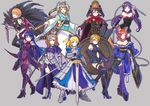  :d aqua_bow aqua_kimono arm_up armor armored_boots armored_dress artoria_pendragon_(all) ayase_eli bandages banner belt black_dress black_footwear black_gloves black_hair black_hat black_legwear blonde_hair blue_bow blue_dress blue_eyes blue_hair blue_legwear bodysuit boots bow breasts breasts_apart brown_eyes brown_hair chain cleavage cosplay covered_navel detached_sleeves dress dual_wielding elbow_gloves eyebrows_visible_through_hair facial_mark fate/grand_order fate_(series) floating_hair full_body gauntlets glasses gloves grey_background grey_gloves hair_between_eyes hair_bow hair_ribbon hand_on_hip hat high_heels high_ponytail highres holding holding_sword holding_weapon hoshizora_rin jack_the_ripper_(fate/apocrypha) jack_the_ripper_(fate/apocrypha)_(cosplay) japanese_clothes jeanne_d'arc_(fate) jeanne_d'arc_(fate)_(all) jeanne_d'arc_(fate)_(cosplay) kelinch1 kimono kiyohime_(fate/grand_order) kiyohime_(fate/grand_order)_(cosplay) koizumi_hanayo kousaka_honoka leg_up long_hair looking_at_viewer love_live! love_live!_school_idol_project mash_kyrielight mash_kyrielight_(cosplay) medium_breasts midriff military military_uniform minami_kotori multiple_girls nameless_dagger navel navel_cutout nishikino_maki obi oda_nobunaga_(fate) oda_nobunaga_(fate)_(cosplay) one_side_up open_mouth orange_eyes orange_hair polearm purple_eyes purple_hair purple_legwear red-framed_eyewear red_hair red_ribbon ribbon rider rider_(cosplay) saber saber_(cosplay) sash scathach_(fate)_(all) scathach_(fate/grand_order) scathach_(fate/grand_order)_(cosplay) sheath sheathed short_dress simple_background sleeveless sleeveless_dress smile sonoda_umi spear standing stomach strapless strapless_dress sword tamamo_(fate)_(all) tamamo_no_mae_(fate) tamamo_no_mae_(fate)_(cosplay) thigh_boots thighhighs toujou_nozomi tube_dress twintails uniform very_long_hair visor_cap weapon white_background white_legwear yazawa_nico yellow_footwear 