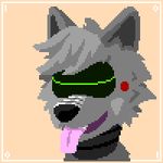  2017 ambiguous_form ambiguous_gender animated anthro biped black_nose black_sclera border canine cheek_tuft digital_media_(artwork) front_view giik glowing glowing_eyes green_eyes head_tuft headshot_portrait icon loop low_res machine mammal panting pink_tongue pixel_(artwork) pixel_animation pong portrait red_cheeks robot screen simple_background solo tan_background tongue tuft visor wolf wolfbot_(hedgehog2234) 