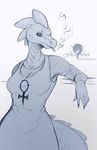  alligator anthro bea_(nitw) clothed clothing crocodilian digital_media_(artwork) female fleet-foot_(artist) goth hi_res night_in_the_woods posed reptile sassy scalie smoking solo 