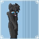  &lt;3 2017 ambiguous_gender animated anthro biped black_fur black_hair blue_background blue_eyes blush border cat digital_media_(artwork) ears_back embarrassed feline front_view fur gabriel_gatto giik girly hair half-closed_eyes icon looking_down looking_up loop low_res mammal nude pink_nose pixel_(artwork) pixel_animation portrait shoulder_tuft shy simple_background slim solo speech_bubble standing tailwag three-quarter_portrait 