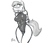  2017 anthro anthrofied bluecoffeedog blush clothing coco_pommel_(mlp) collar dildo equine female friendship_is_magic hi_res horse leotard mammal monochrome my_little_pony nipple_bulge penetration pony rubber sex_toy shint solo vaginal vaginal_penetration vibrator 