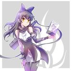  black_hair blake_belladonna bow comic gambol_shroud hair_bow iesupa pantyhose rwby weapon yellow_eyes 