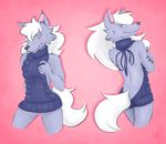  blue_sweater blush butt doopcity gradient_background pink_background pretty_cure simple_background sweater_meme wolfrun 