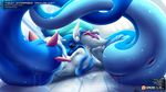  2017 blue_hair dark_violet dragonair female feral hair mammal marine nintendo nude pink_nose pok&eacute;mon primarina pussy video_games white_skin 