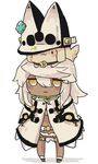  chibi dark_skin dog guilty_gear guilty_gear_xrd hat looking_at_viewer lowres negi_(kyouki-beya) ramlethal_valentine solo white_hair yellow_eyes 