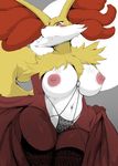  2017 anthro big_breasts breasts canine clothed clothing colored deep_navel delphox digital_media_(artwork) female fox g-birkin hi_res hurikata legwear lingerie looking_at_viewer mammal navel nintendo nipples partially_clothed pok&eacute;mon pseudo_clothing seductive slightly_chubby smile solo stockings thick_thighs thigh_highs video_games voluptuous wide_hips 