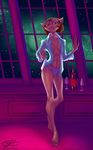  1girl breasts brown_hair captain_amelia cat cat_ears disney lipstick looking_at_viewer mole panties see-through_shirt see_through_clothes short_hair smile solo space treasure_planet 