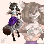  2017 anthro breasts canine challenge clothed clothing female fox fur hair heart-shaped_boob_challenge looking_at_viewer mammal nastynatalie nipples open_mouth simple_background solo 