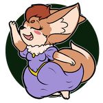  alpha_channel anthro blush_sticker breasts brown_fur brown_hair canine clothing dress eyelashes eyes_closed female fennec fox fur hair kit_darling mammal open_mouth open_smile planeshifterlair poppy_opossum smile solo 