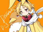  1girl blonde_hair disgaea earmuffs makai_senki_disgaea_5 pink_eyes prinny shouki upper_body usalia_(disgaea) 