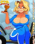  2017 5_singers anthro award bandicoot big_breasts biped black_nose blonde_hair blue_clothing blue_eyes blush bodysuit breasts character_name checkered_background cleavage clothed clothing crash_bandicoot_(series) crash_team_racing digital_drawing_(artwork) digital_media_(artwork) embarrassed english_text eyelashes female front_view frown hair holding_object humanoid_hands isabella_bandicoot kart logo looking_away mammal marsupial noodle-lu orange_body outline pattern_background pinup portrait pose raised_arm short_hair simple_background sitting skinsuit slim solo tan_body text three-quarter_portrait tight_clothing trophy two_tone_body vehicle video_games 