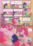  2017 comic crocodile crocodilian cupcake cutie_mark dialogue dilarus earth_pony english_text equine female feral food foudubulbe friendship_is_magic group gummy_(mlp) hair horn horse hug mammal multicolored_hair my_little_pony pink_hair pinkie_pie_(mlp) pony reptile scalie text twilight_sparkle_(mlp) unicorn viwrastupr 