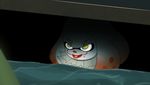  clown commentary crown domino_mask grin highres hime_(splatoon) horror_(theme) it_(stephen_king) mask mole mole_under_eye pennywise smile solo splatoon_(series) splatoon_2 symbol-shaped_pupils tentacle_hair theycallhimcake yellow_eyes 