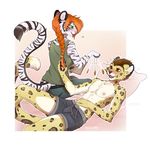  2017 anthro ash_(ashkelling) book brown_eyes brown_hair clothed clothing duo f-r95 feline female fur green_eyes hair hypnosis keilani leopard male mammal mind_control nipples open_mouth pink_nose purple_nose red_hair simple_background smile spots spotted_fur stripes tiger watch white_fur 