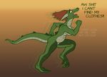  anthro argonian breasts butt dialogue english_text female hair lifts-her-tail lord_magicpants nude red_hair running scalie skyrim solo text the_elder_scrolls video_games 