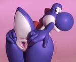 2017 butt dinosaur female mario_bros nintendo nude pienji pussy solo video_games yoshi 