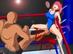  crotch_destruction crotch_pain cunt_punt kanami_asuka low_blow mix_wrestling mix_wrestling_r[i]mix pink_hair rim(artist) wrestling 