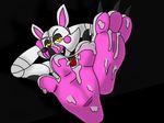 2017 3_toes anthro barefoot canine claws cum cum_on_feet digital_media_(artwork) feet five_nights_at_freddy&#039;s five_nights_at_freddy&#039;s_2 foot_fetish foot_focus funtime_foxy funtime_foxy_(fnafsl) looking_at_viewer machine mammal mangle_(fnaf) paws robot sister_location smile soles solo toe_claws toes video_games 